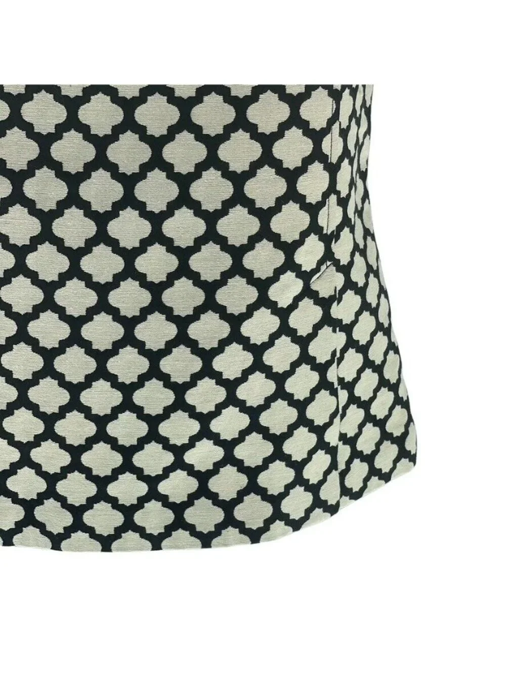 Talbots Petite 6P Black & Cream Patterned A-Line Skirt